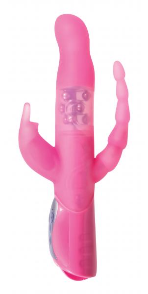 Eve's Triple Pleasure Rabbit Vibrator Pink - Click Image to Close