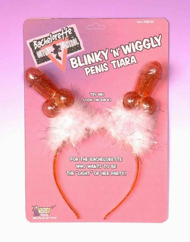 Bachelorette Blinky and Wiggly Penis Tiara - Click Image to Close