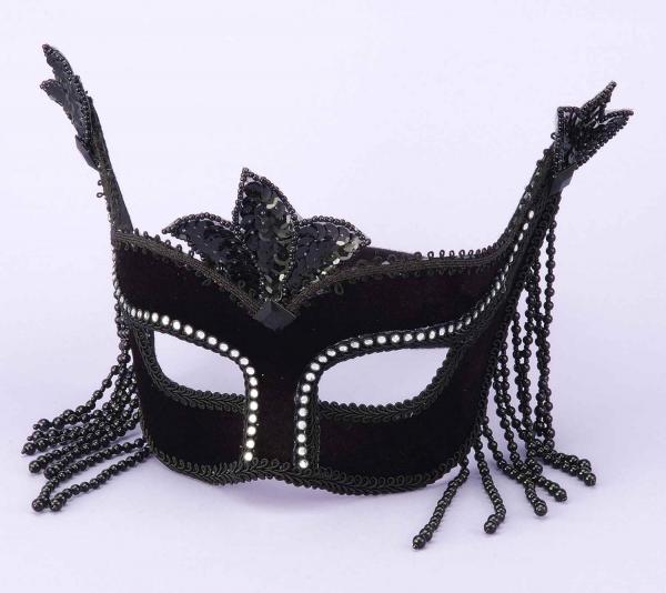 Mask Half Black with Stones O/S - Click Image to Close