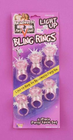 Bachelorette Light Up Bling Rings - Click Image to Close