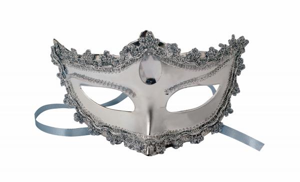 Mask with Ties Silver O/S - Click Image to Close