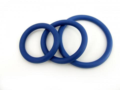 Cock Ring Nitrile 3Pc Set Dark Blue - Click Image to Close