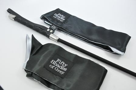 Fifty Shades Blindfold, Wrist Tie And Crop Set