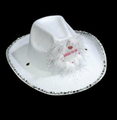 Cowboy Hat Bride 2B White - Click Image to Close