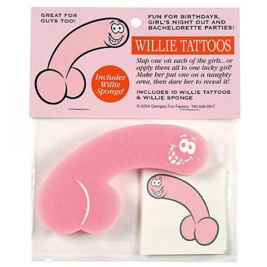 Willie Tattoos 10 Pack - Click Image to Close