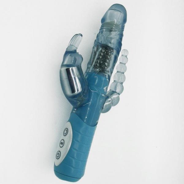 Tri Me Triple Stimulation Vibrator Blue - Click Image to Close