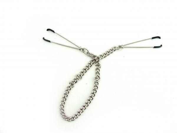 H2H Nipple Clamps Tweezer with Chain Chrome - Click Image to Close