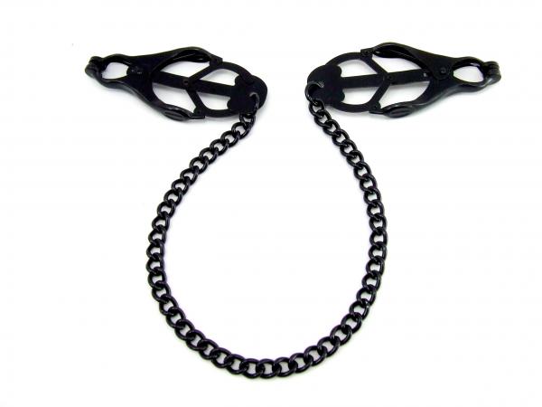 H2H Nipple Clamps Jaws with Chain Black - Click Image to Close