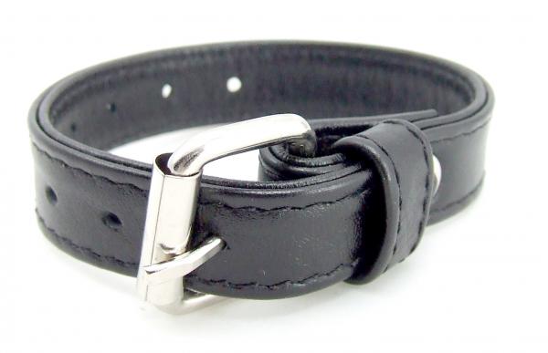 H2H Cock Ring Leather Buckle Black 5 to 9 inches - Click Image to Close