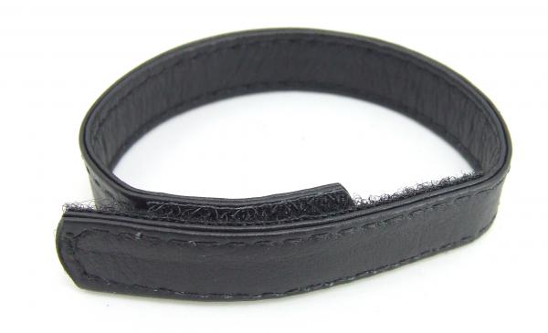 H2H Cock Ring Leather Velcro Black - Click Image to Close