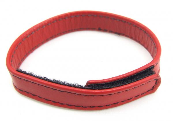 H2H Cock Ring Leather Velcro Red - Click Image to Close