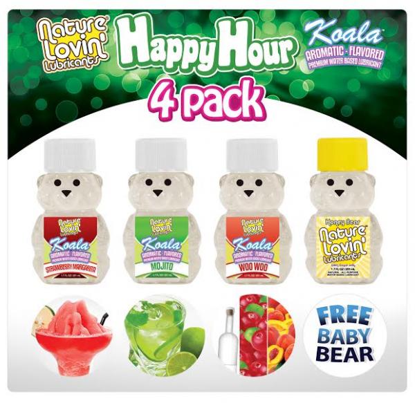 Happy Hour Flavored Lubricants 4 Pack 1.7oz - Click Image to Close