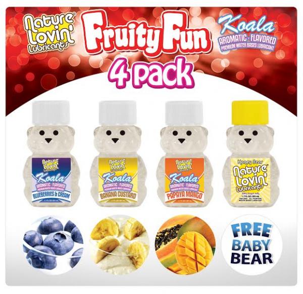 Fruity Fun Flavored Lubricants 4 Pack - Click Image to Close