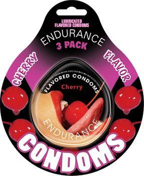 Endurance Flavored 3Pk Condoms-Straw
