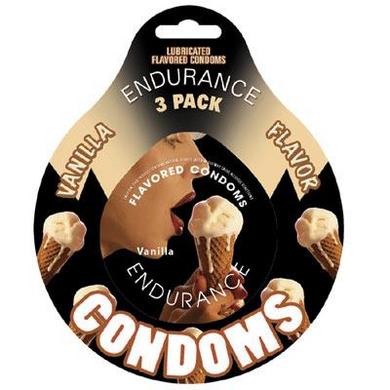 Endurance Flavored 3Pk Condoms-Vanilla - Click Image to Close