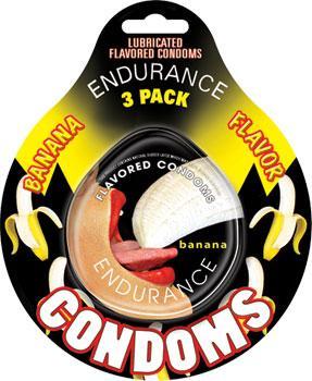 Endurance Flavored Condoms 3Pk-Banana - Click Image to Close
