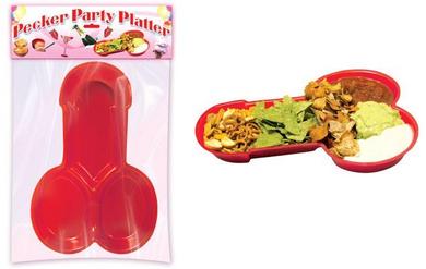 Party Pecker Platter Red - Click Image to Close