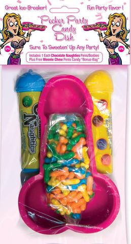 Pecker Candy Dish With Candy - Click Image to Close