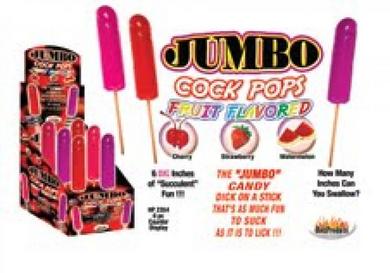 Jumbo Fruit Flavored Cock Pops Cherry - Click Image to Close