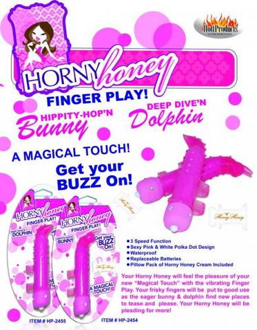 Horny Honey Finger Play Bunny Magenta - Click Image to Close