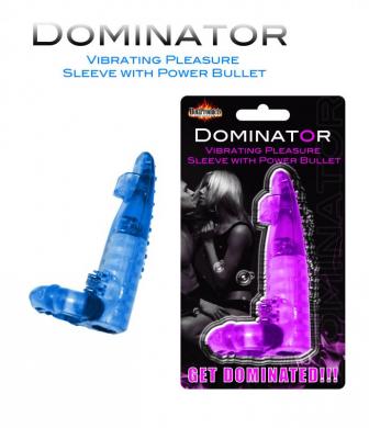 Dominator Penis Sleeve W/ Bullet Magenta - Click Image to Close