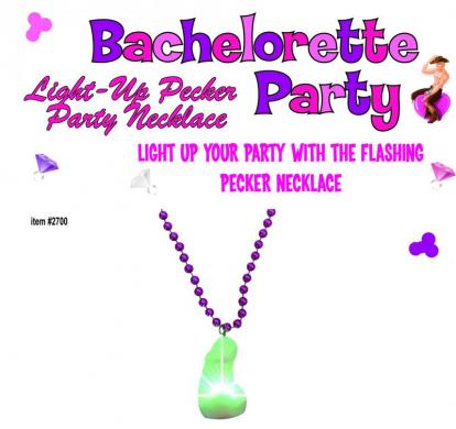Light Up Pecker Party Necklace - Click Image to Close