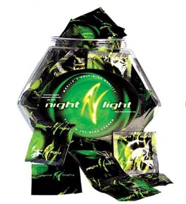 Night Light Glow Condoms Fishbowl - Click Image to Close