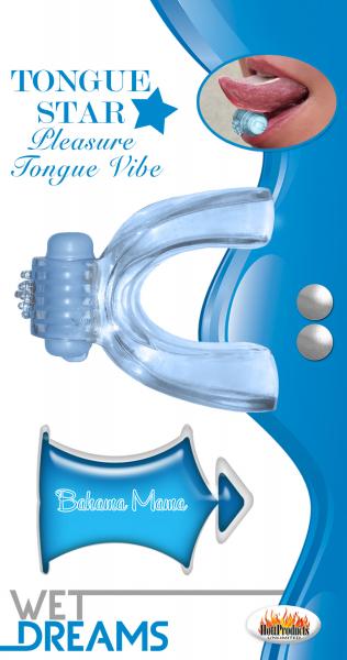 Tongue Star Vibrator Blue Lube Sample Bahama Mama - Click Image to Close