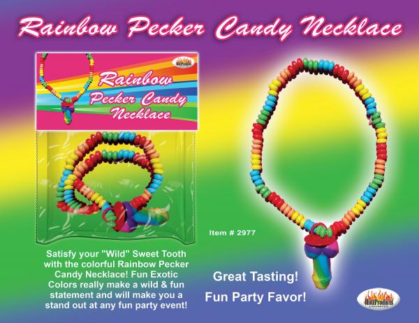 Rainbow Cock Candy Necklace - Click Image to Close