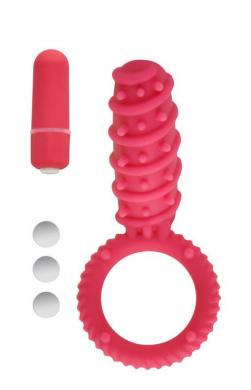 Simply Silicone 10X Love Button Ring Red