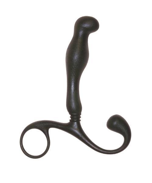 P Zone Prostate Massager with Extra Reach Black - Click Image to Close