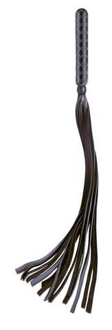 Glass Faux Leather Whip Black - Click Image to Close