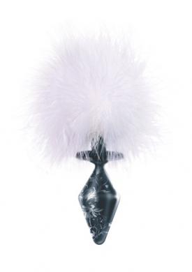 Fashionistas, Glass Bunny Tail Butt Plug, Large - Click Image to Close