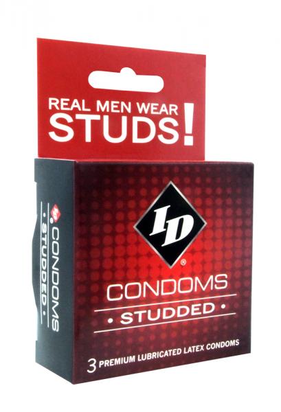 ID Studded Condom 3 Pack Latex Condoms - Click Image to Close