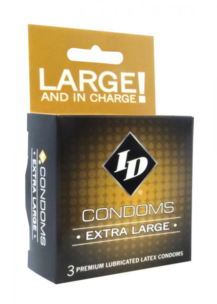 ID Extra Large Condom 3 Pack Latex Condoms - Click Image to Close