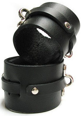 Ankle Cuffs Leather Black