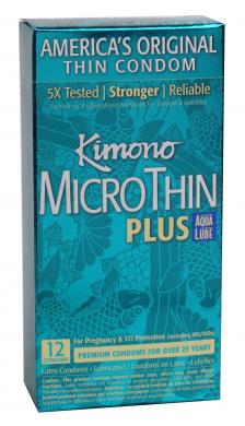Kimono Microthin W/Aqua Lube 12Pk - Click Image to Close