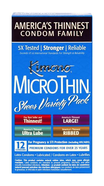 Kimono Mico Thin Variety 12 Pack Condoms - Click Image to Close