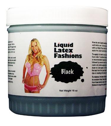 Liquid Latex Body Paint Solid Black 16oz - Click Image to Close