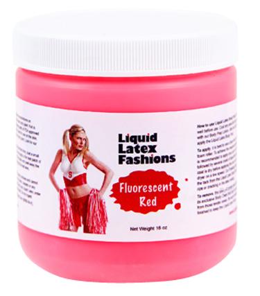 Liquid Latex Fluorescent Red 16oz Body Paint - Click Image to Close