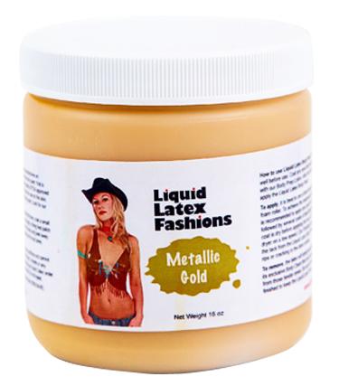 Liquid Latex Body Paint Metallic Gold 16oz - Click Image to Close