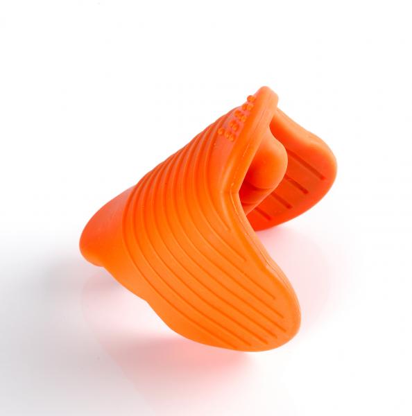 Ray Silicone Vibrating Stroker Gray Orange - Click Image to Close