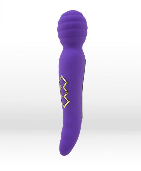 Twisty Dual Vibrating Wand Neon Purple - Click Image to Close