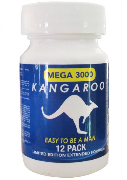 Kangaroo For Him Mega 3000 Blue Bottle 12 Tablets - Click Image to Close