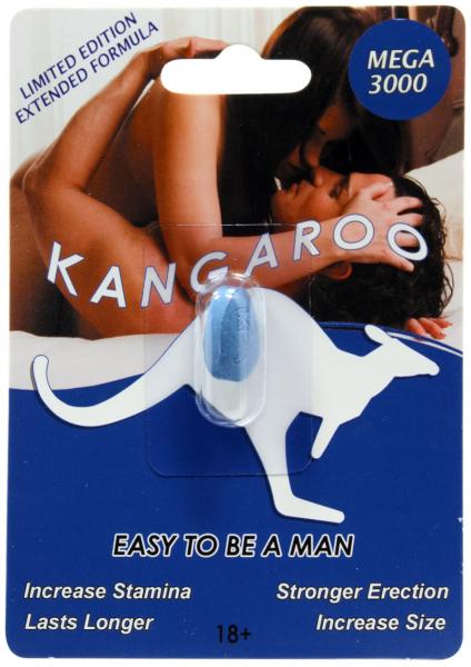 Kangaroo For Him Mega 3000 1 Capsule Blister Package - Click Image to Close