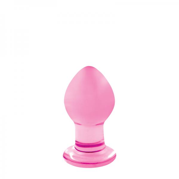 Crystal Premium Glass Small Pink Butt Plug - Click Image to Close
