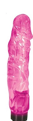 Crystal Cock Big Boss W/Lite Up Tip Pink - Click Image to Close