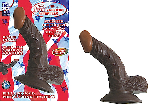 Afro American Whopper 5in W/Balls Brown - Click Image to Close
