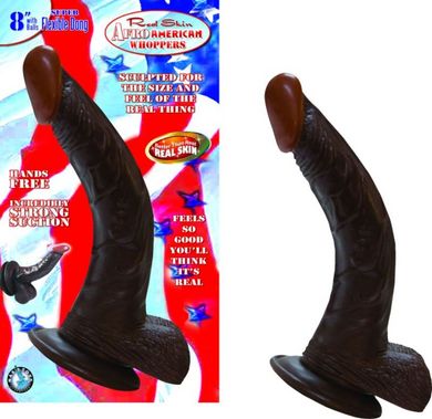 Afro American Whopper 8in W/Balls Brown - Click Image to Close