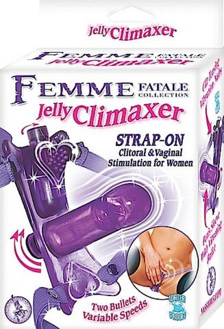 Femme Fatale Purple Jelly Climaxer Strap On - Click Image to Close